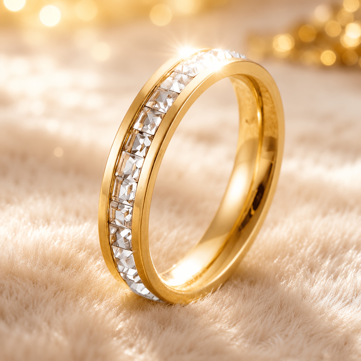Set of 3 Women's 18K Gold-Plated Rings — Stackable Gift Set